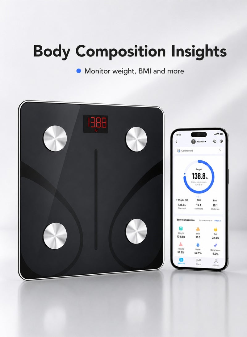 WHO Smart Bluetooth Body Fat Scale, 13 Body Composition Analyses, Bmi and Body Fat Percentage Monitoring, Fitness and Weight Loss Data Tracking, Synchronized with Mobile App, 400-Pound Weight Capacity Digital Scale. - Image 3