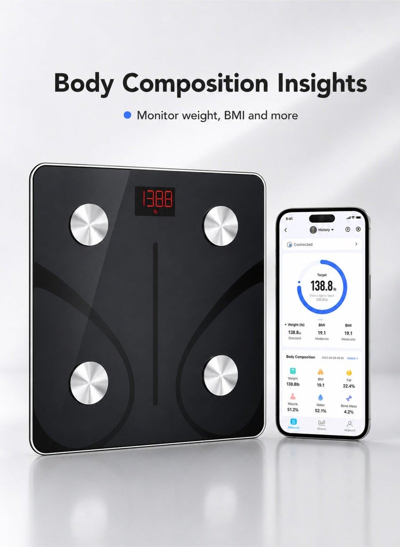 WHO Smart Bluetooth Body Fat Scale, 13 Body Composition Analyses, Bmi and Body Fat Percentage Monitoring, Fitness and Weight Loss Data Tracking, Synchronized with Mobile App, 400-Pound Weight Capacity Digital Scale. - Image 4