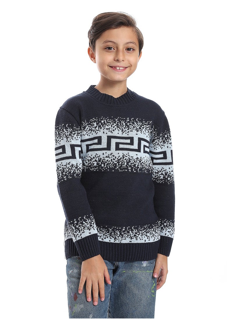Caesar - Wool Boys Pullover With Multi Design - Image 1