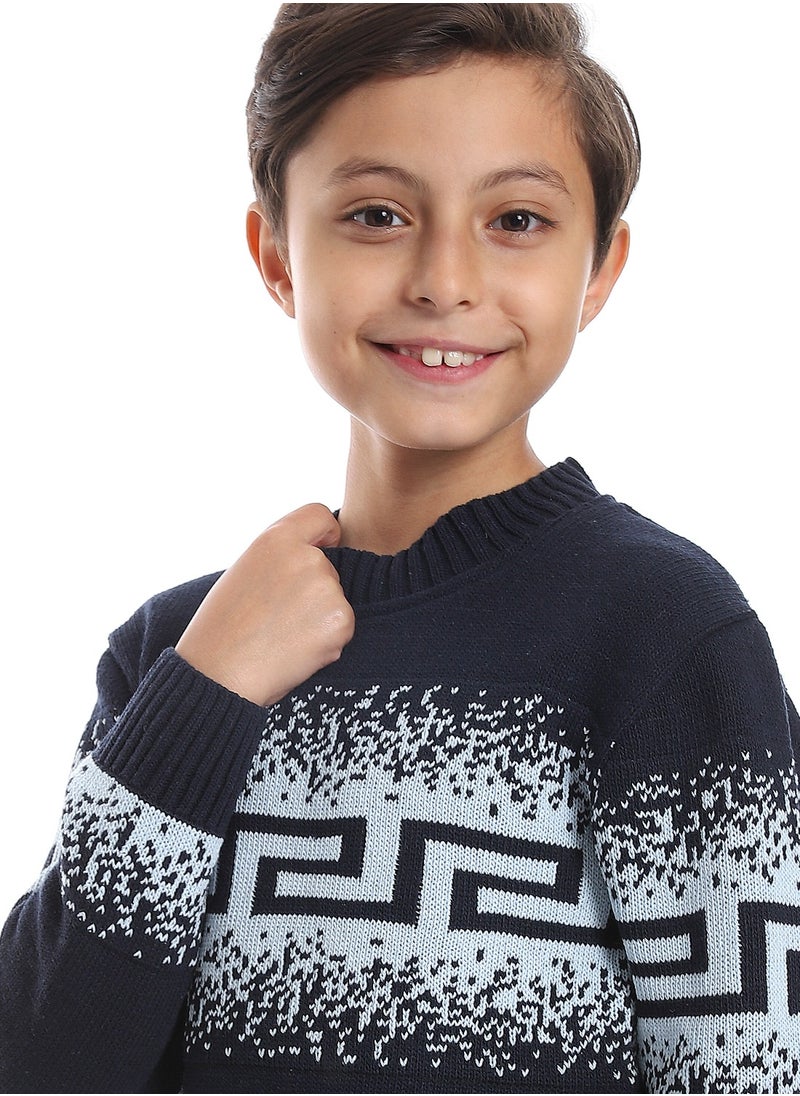 Caesar - Wool Boys Pullover With Multi Design - Image 1