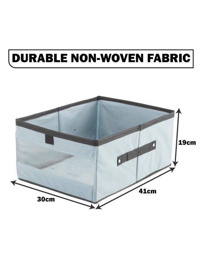 Kuber Industries Kuber Industries (Pack of 2) Storage Box | Wardrobe Organizer | Foldable Storage Organizer with Transparent Window | Closet Drawer Organizer for Saree, Shirts, Blankets, Books & Toys | Grey - Image 3