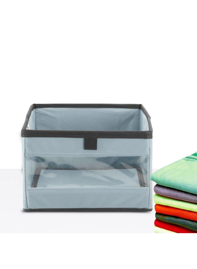 Kuber Industries Kuber Industries (Pack of 2) Storage Box | Wardrobe Organizer | Foldable Storage Organizer with Transparent Window | Closet Drawer Organizer for Saree, Shirts, Blankets, Books & Toys | Grey - Image 2