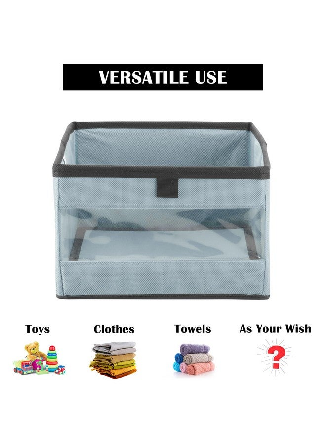 Kuber Industries Kuber Industries (Pack of 2) Storage Box | Wardrobe Organizer | Foldable Storage Organizer with Transparent Window | Closet Drawer Organizer for Saree, Shirts, Blankets, Books & Toys | Grey - Image 5
