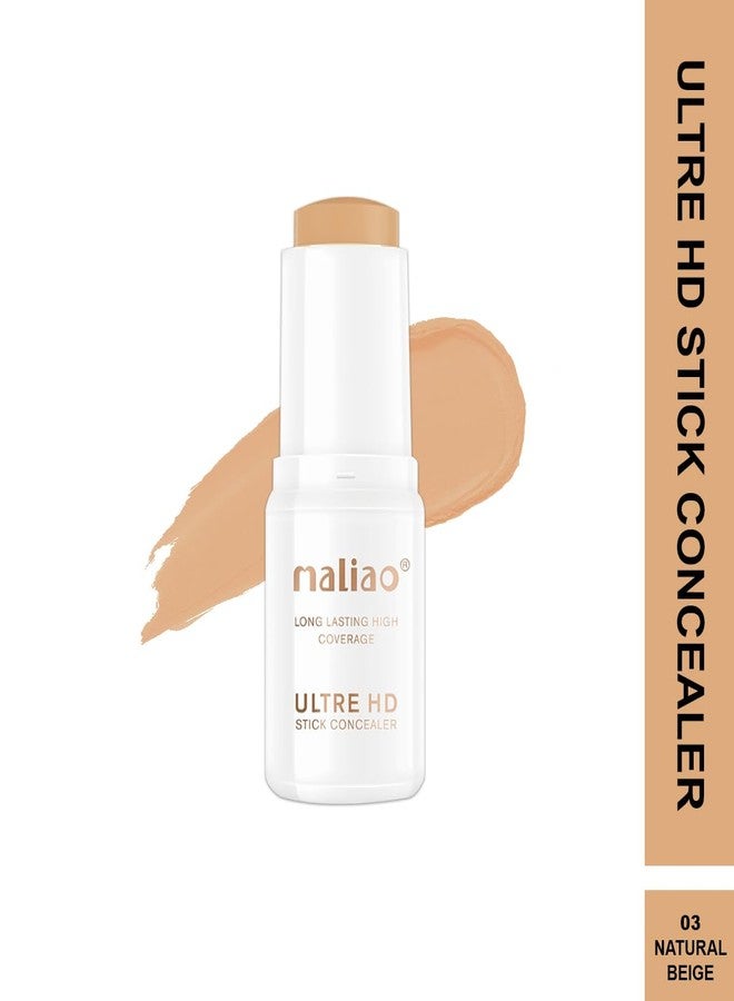 Maliao Ultre HD Stick Concealer SPF 20 - Full Coverage, Long-Lasting, and Sun Protection (03-NATURAL BEIGE) - Image 3