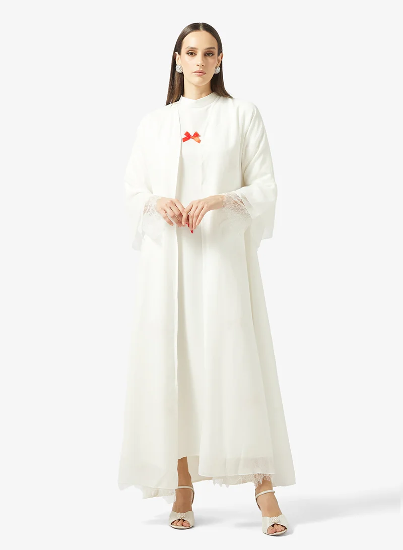 Khizana  Abaya With Lace Hem for Women | Best Price UAE