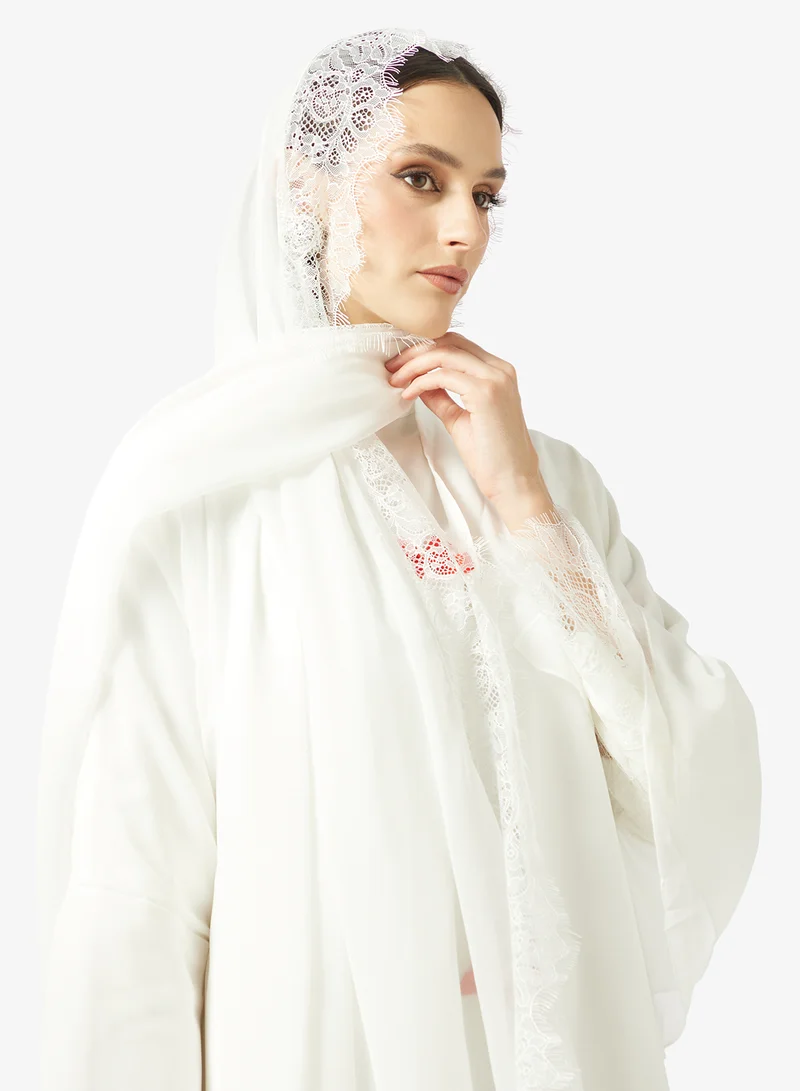 Khizana  Abaya With Lace Hem for Women | Best Price UAE