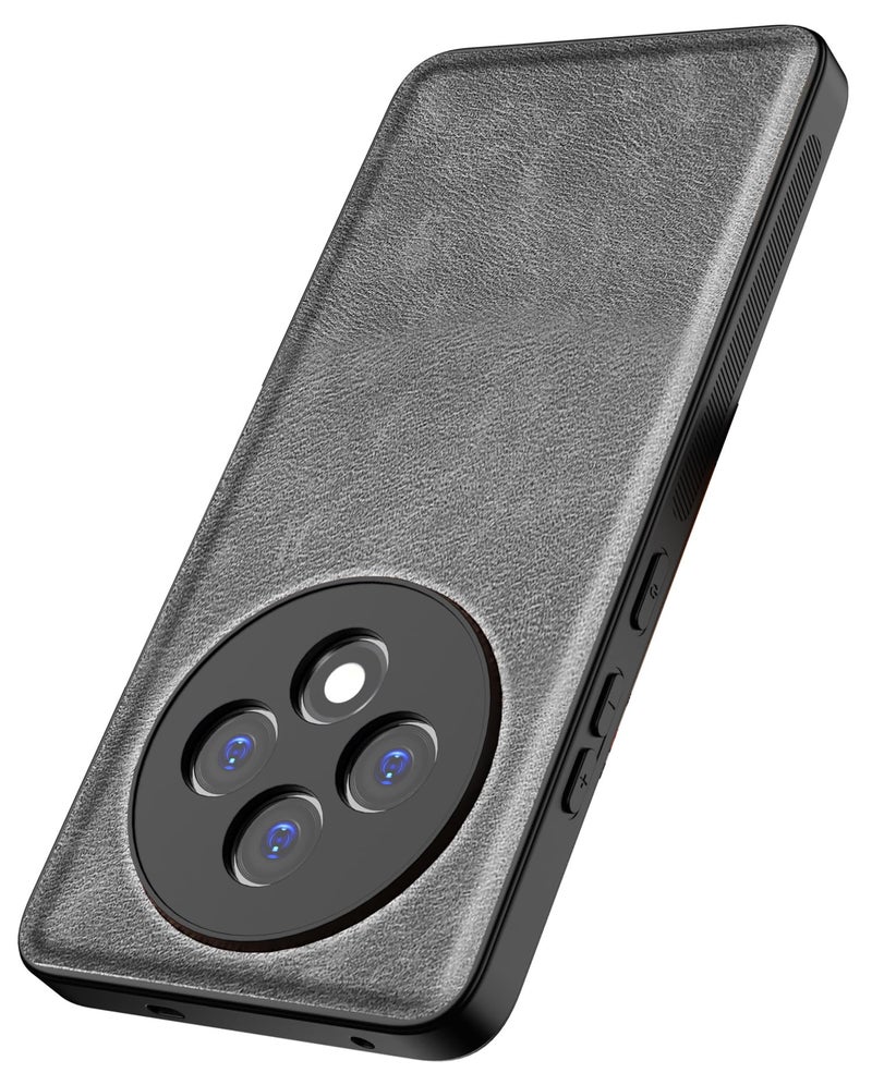 Kapa Tux Leather Back Cover for Oppo F27 (5G) | Slim Shockproof Camera Protection Bumper Case (Grey) - Image 1