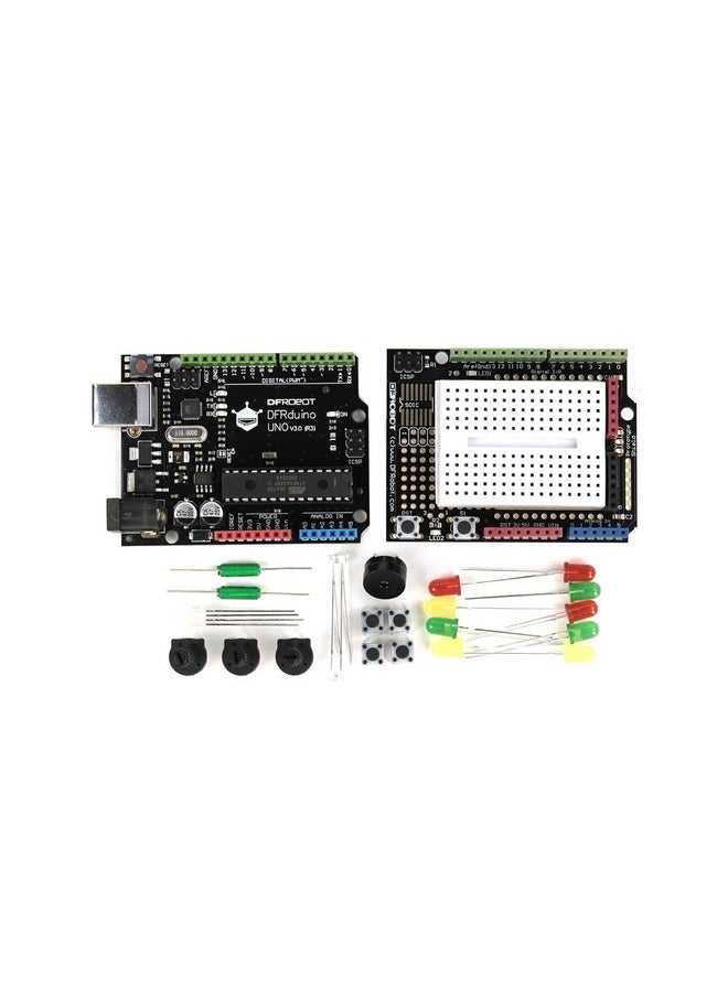 DFROBOT - DFRobot Beginner-Friendly Starter Kit for Arduino: Learn Electronics with Labeled Components (with Uno R3 Inside) - Image 1