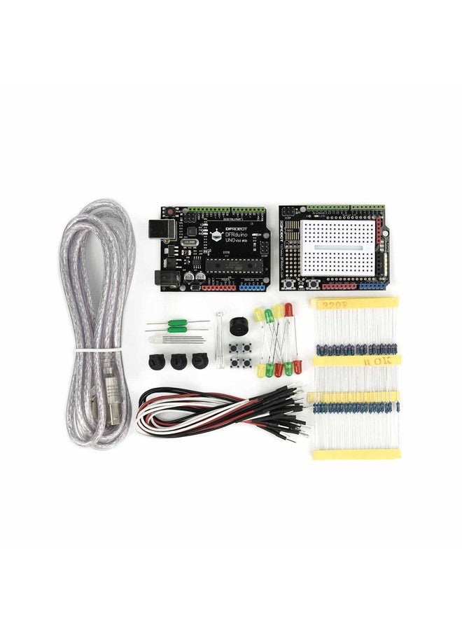 DFROBOT - DFRobot Beginner-Friendly Starter Kit for Arduino: Learn Electronics with Labeled Components (with Uno R3 Inside) - Image 1