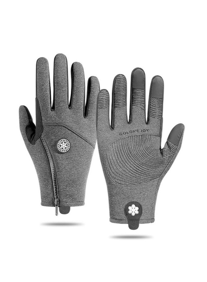 Golovejoy Winter Skiing Men And Women Outdoor Riding Waterproof Non Slip Plush Thickened Warm Gloves