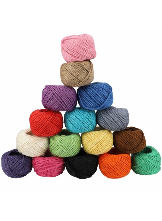 McFanBe 1312 Feet Jute Twine 16 Roll Strong Cord Thick Rope String for DIY Art Craft Gift Wrapping Home Garden Deco (16 Colors) - Image 3