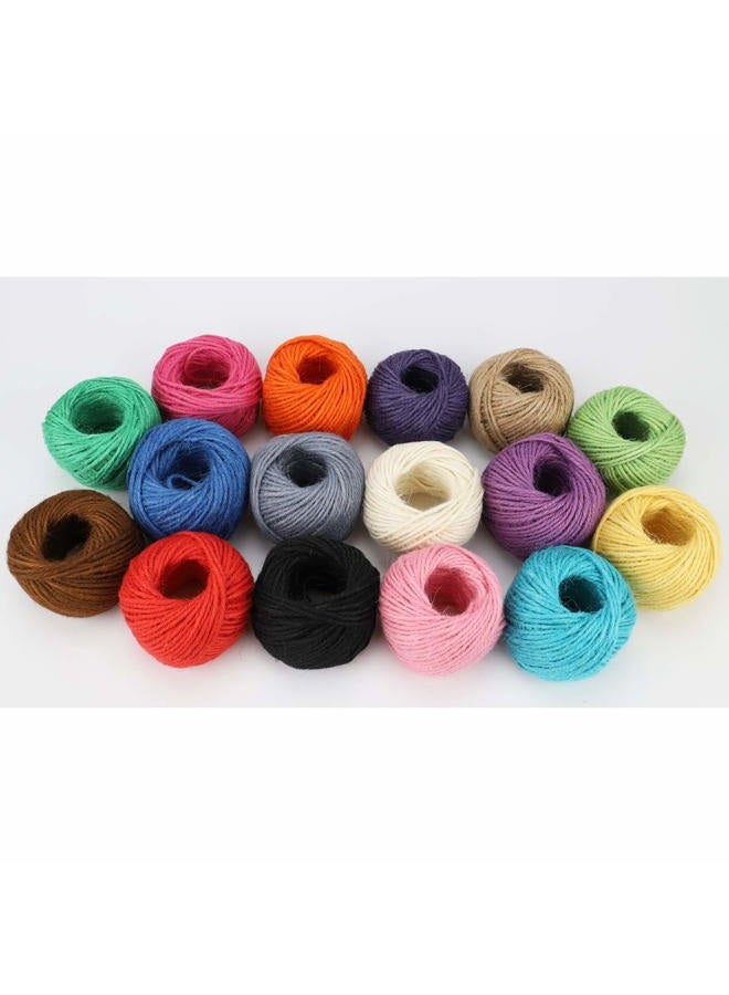 McFanBe 1312 Feet Jute Twine 16 Roll Strong Cord Thick Rope String for DIY Art Craft Gift Wrapping Home Garden Deco (16 Colors) - Image 4