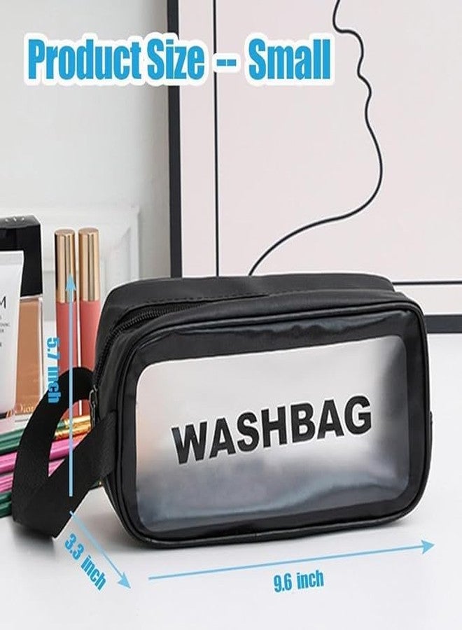 Divshana Travel Washbag - Small Size (Black) | Transparent Toiletry Organizer | Waterproof Cosmetic & Makeup Storage Pouch for Men & Women (1pc) - Image 3