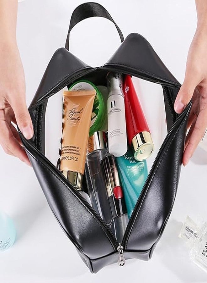 Divshana Travel Washbag - Small Size (Black) | Transparent Toiletry Organizer | Waterproof Cosmetic & Makeup Storage Pouch for Men & Women (1pc) - Image 2