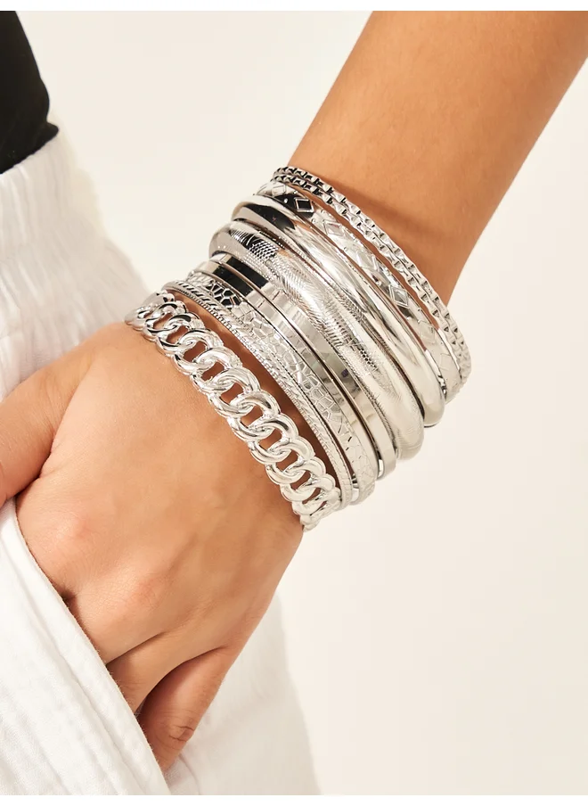 Styli Styli Set of 10 - Textured Bangles