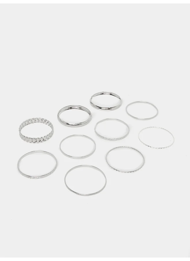 Styli Styli Set of 10 - Textured Bangles