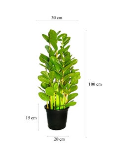 Generic Orka Zamioculcas Zamiifolia Artificial Tree, Artificial Plant 100 cm, 16 branches, in black Plastic Pots, Indoor Plants, Fake Plants, Fake Trees, Home Décor, Office Décor, Hotels Décor, Living Room, Bedroom, Hospitals Décor, Indoor Outdoor Home Office Garden Decoration  - Image 1