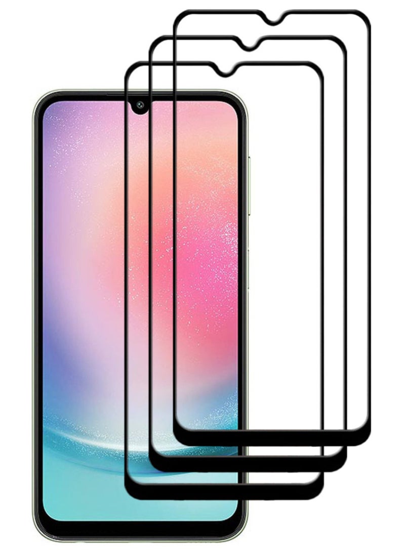 ACLIX 3 Pieces Antistatic ESD Dustproof Premium Quality High Definition Tempered Glass Screen Protector Designed For Samsung Galaxy A24 4G - Image 1