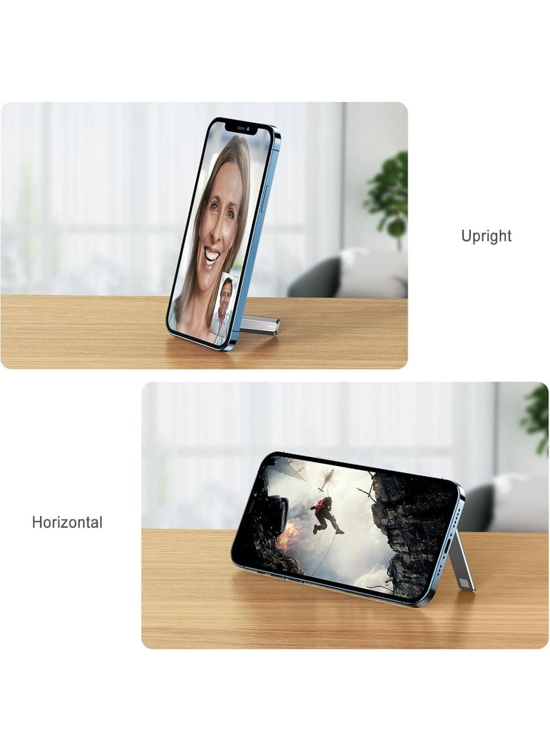 SYOSI Cell Phone Stand Foldable, Adjustable Magnetic Metal Phone Holder for Desk and Table Use, Portable Mini Stand Compatible with iPhone and Smartphones 4 to 7 Inches, Ideal for Office Home Travel - Image 5