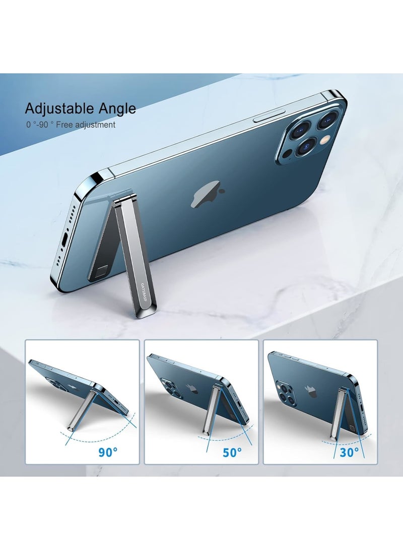SYOSI Cell Phone Stand Foldable, Adjustable Magnetic Metal Phone Holder for Desk and Table Use, Portable Mini Stand Compatible with iPhone and Smartphones 4 to 7 Inches, Ideal for Office Home Travel - Image 3