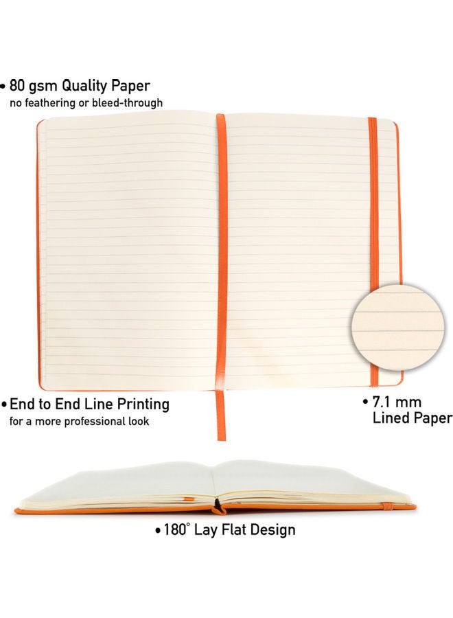 NIBEMINENT 3-Piece A6 Journal Writing Notebook Orange - Image 4