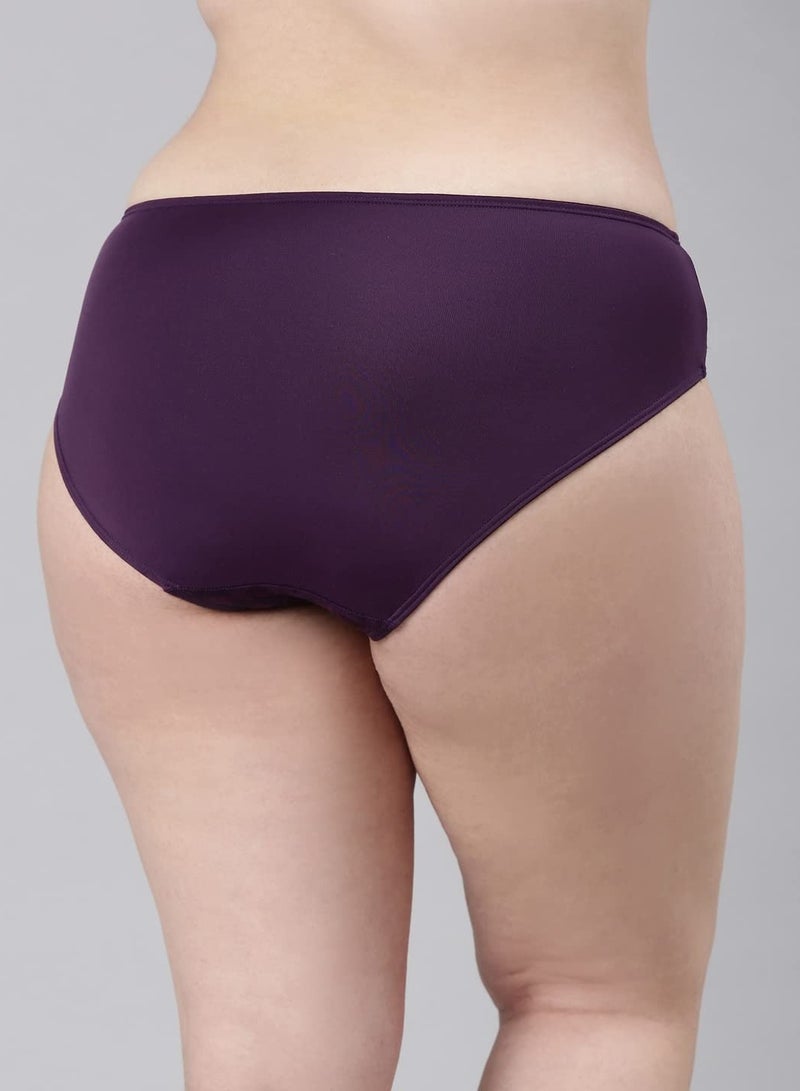 enamor Women Floral lace Hipster Seamless Breathable Panty Blackberry Cordial - Image 3