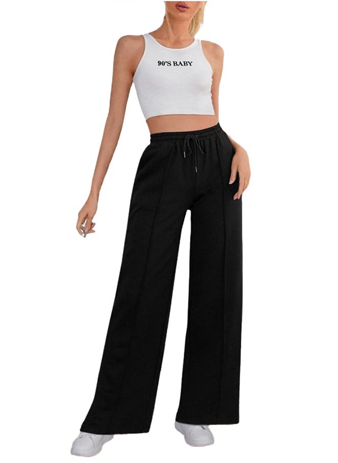 Nileton - Sport Sweatpants Wide Leg With Line – High Waist - Side Pockets - Image 1