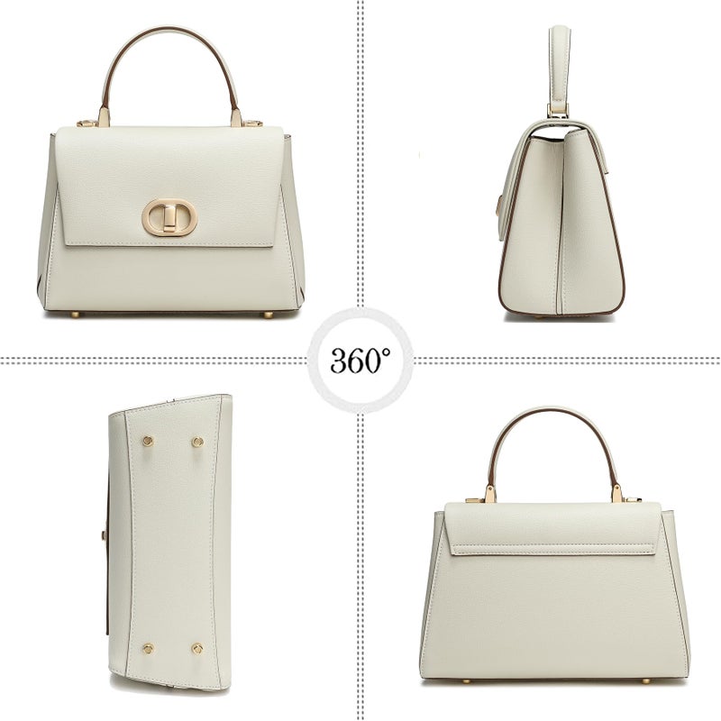 compuda Top Handle Bag Leather Satchel Bags for Women Luxury Designer Business Crossbody Work Purse with Multiple Internal Pockets - Image 3