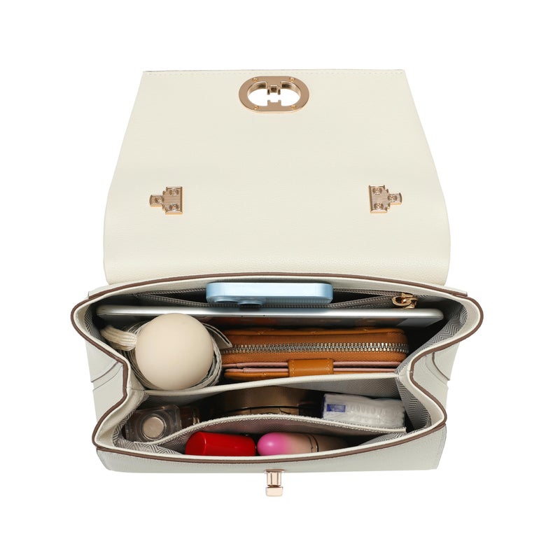 compuda Top Handle Bag Leather Satchel Bags for Women Luxury Designer Business Crossbody Work Purse with Multiple Internal Pockets - Image 5