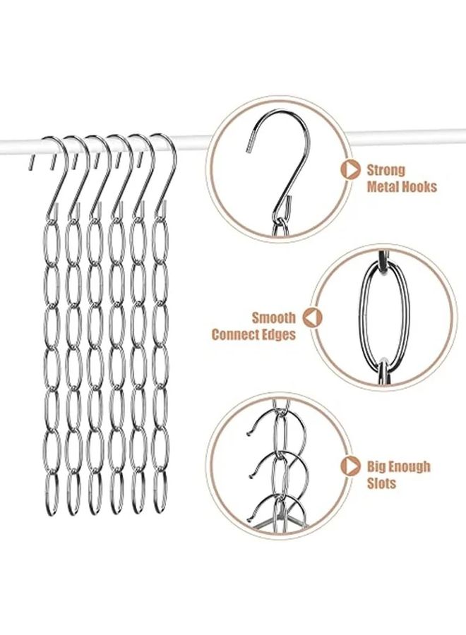 Silvery Paint Coating Space Saving Hangers 10pcs Foldable Vertical Clothes Organizer With 7 Slots - Image 4