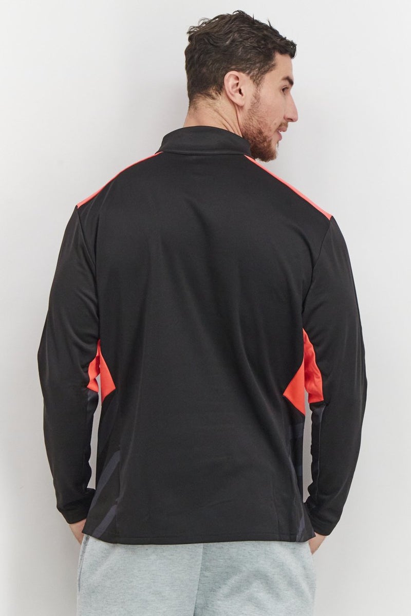 PUMA Men Regular Fit Individual Cup Training 1 and 4 Zip Jacket, Black and Sunblaze  - Image 2