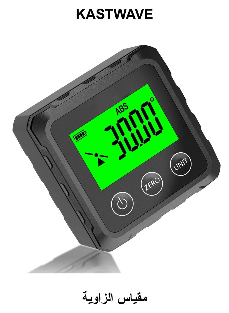 KASTWAVE Magnetic Digital Angle Finder, Compact LED Digital Angle Gauge & Level Tool, Measures 4 of 90 Degree Ranges, Essential Woodworking, Electrical, Plumbing & Carpenter Tools - Image 1
