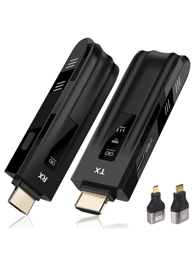 زيستيك جهاز إرسال واستقبال لاسلكي HDMI، جهاز إرسال واستقبال لاسلكي HDMI، شاشة LED مطورة 2025، فك تشفير 4K وإخراج 1080P، موسع HDMI لاسلكي محمول 2.4G/5G قابل للتوصيل والتشغيل، متوافق مع الكمبيوتر الشخصي/الكمبيوتر المحمول/الكاميرا/التلفزيون عالي الدقة/جهاز العرض/جهاز التلفزيون  - Image 1