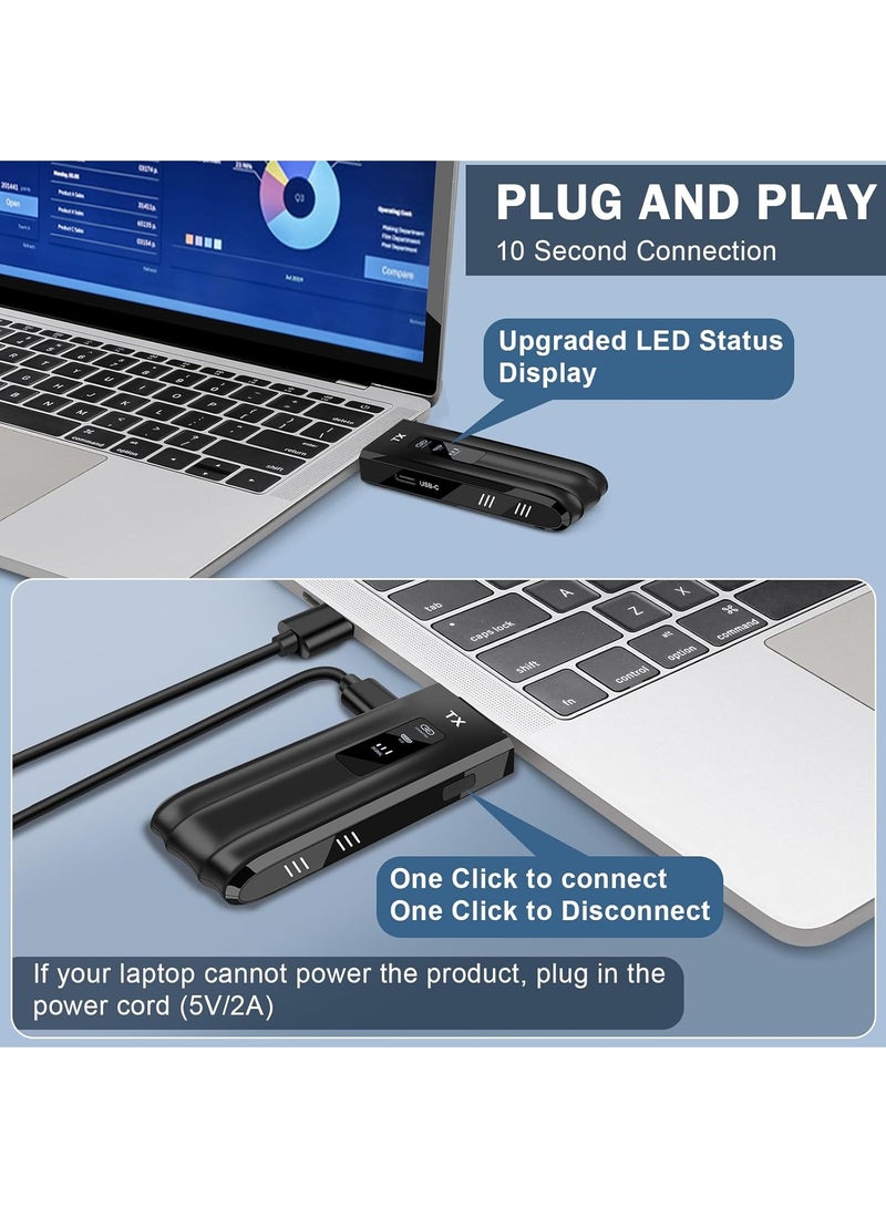 زيستيك جهاز إرسال واستقبال لاسلكي HDMI، جهاز إرسال واستقبال لاسلكي HDMI، شاشة LED مطورة 2025، فك تشفير 4K وإخراج 1080P، موسع HDMI لاسلكي محمول 2.4G/5G قابل للتوصيل والتشغيل، متوافق مع الكمبيوتر الشخصي/الكمبيوتر المحمول/الكاميرا/التلفزيون عالي الدقة/جهاز العرض/جهاز التلفزيون  - Image 5