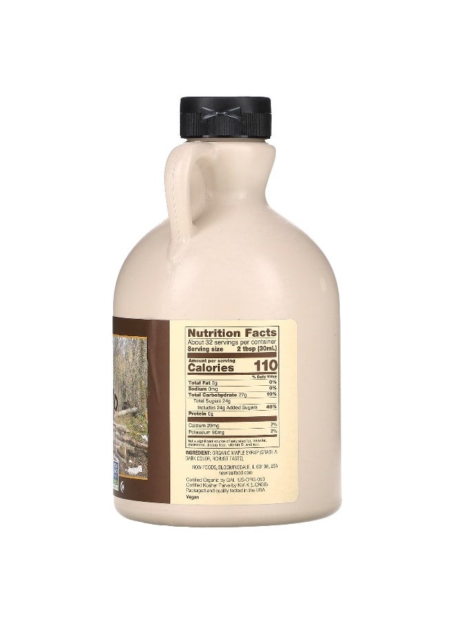 Now Foods NOW Foods, Real Food, Organic Maple Syrup, Grade A, Dark Color, 32 fl oz (946 ml)  - Image 2