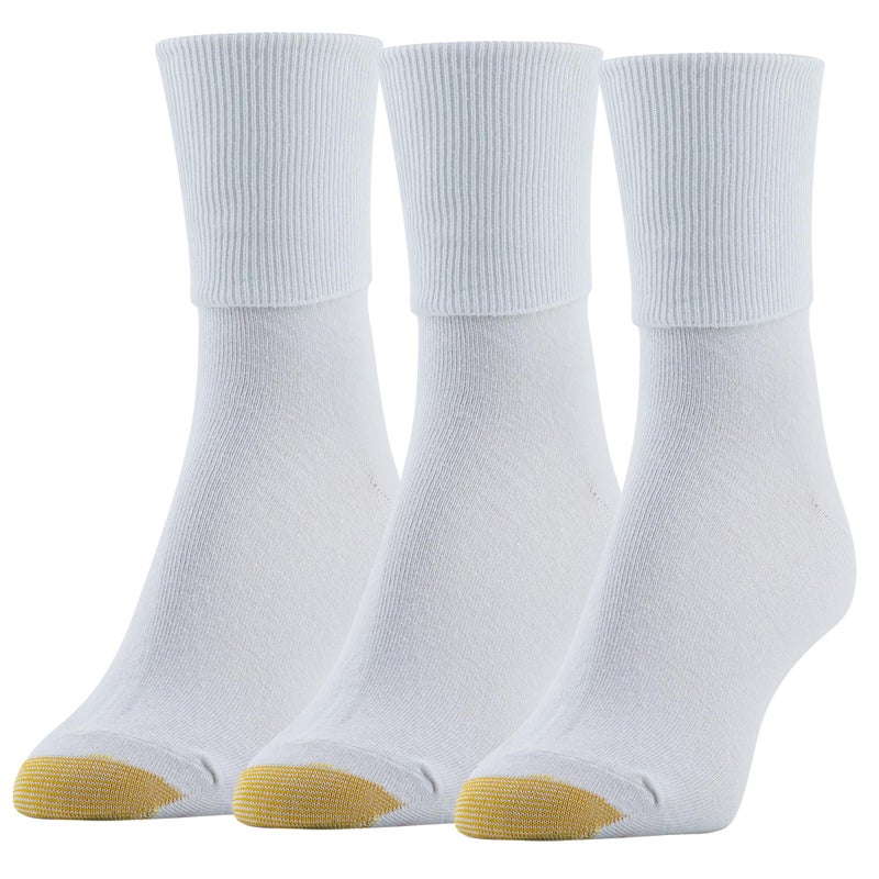 GOLDTOE Women's Anklet Socks, 3-Pairs, White, Shoe Size: 6-9 - Image 1