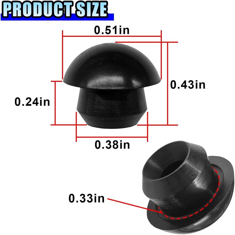LHDOS 6PCS Bottle Jack Floor Jack Oil Filler Plug, 8mm Rubber Hydraulic Oil Filler Plug Bung, Horizontal Jack Top Pressure Rod for Oil Reservoir Fill Hole (6PCS) Custom sizing alternatives - Image 2