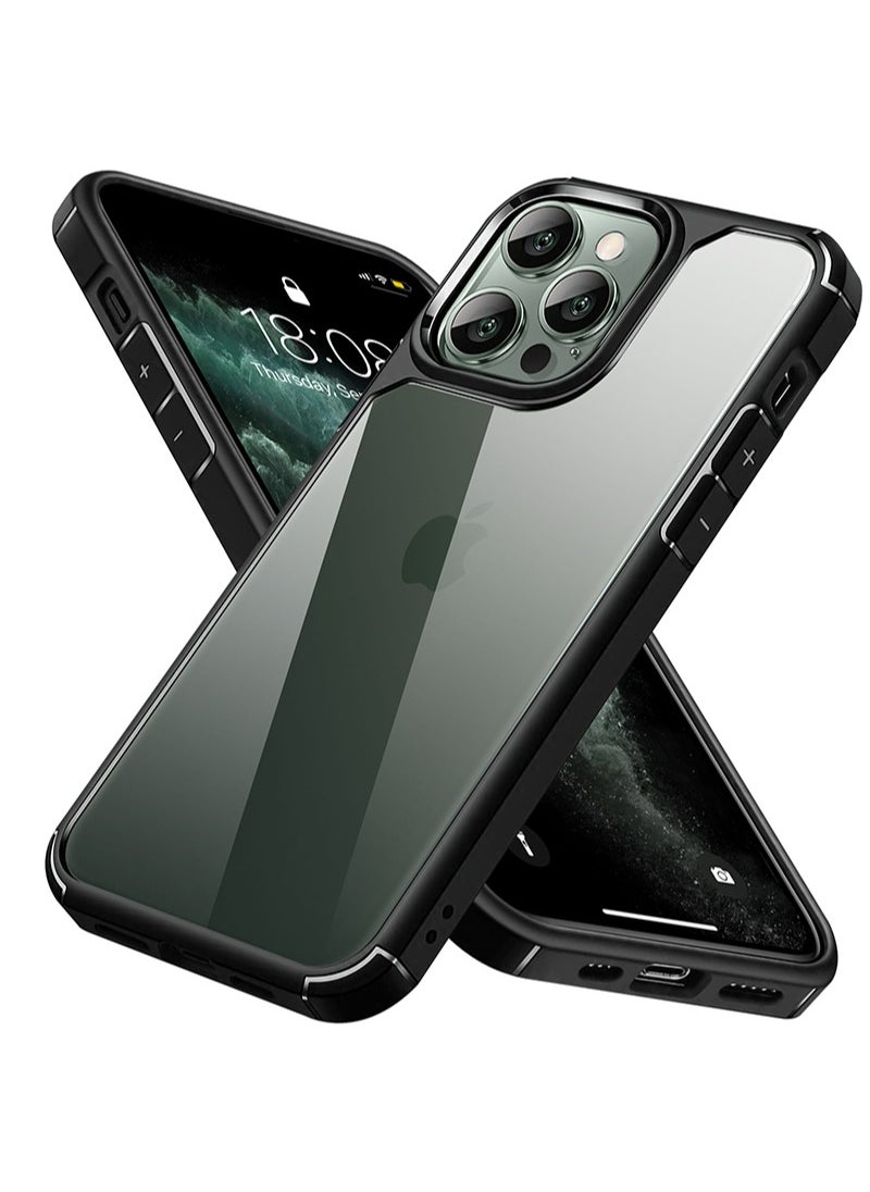 INFOSUN iPhone 11 Pro Max Case Clear Cover Ultra Thin Silicone Shockproof Hard Back Cases Transparent Protective Slim Phone Case for Apple iPhone 11 Pro Max 6.5 inch - Black  - Image 1