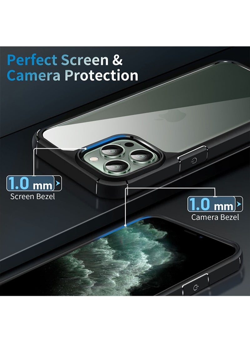 INFOSUN iPhone 11 Pro Max Case Clear Cover Ultra Thin Silicone Shockproof Hard Back Cases Transparent Protective Slim Phone Case for Apple iPhone 11 Pro Max 6.5 inch - Black  - Image 4