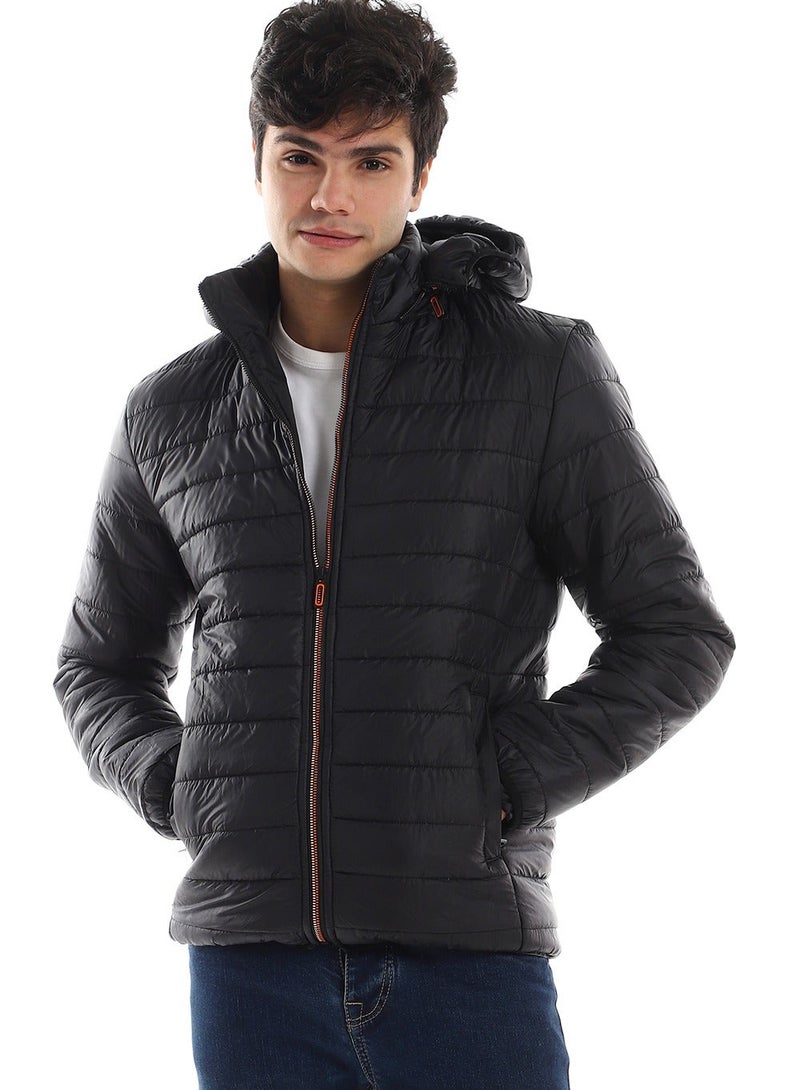 White Rabbit Men Quilted Long Sleeves Black Men Waterproof Jacket - Image 1