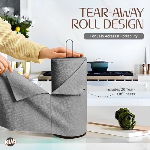 KLVS Reusable Microfiber Cleaning Cloth Roll (50 Pcs), Washable Absorbent Towel Roll for Kitchen, Oil, Dust & Stains, Multipurpose Cleaning Wipes for Household & Daily Cleaning (Pack of 1 Roll) - Image 2