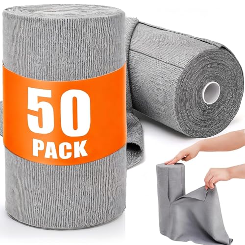 KLVS Reusable Microfiber Cleaning Cloth Roll (50 Pcs), Washable Absorbent Towel Roll for Kitchen, Oil, Dust & Stains, Multipurpose Cleaning Wipes for Household & Daily Cleaning (Pack of 1 Roll) - Image 1