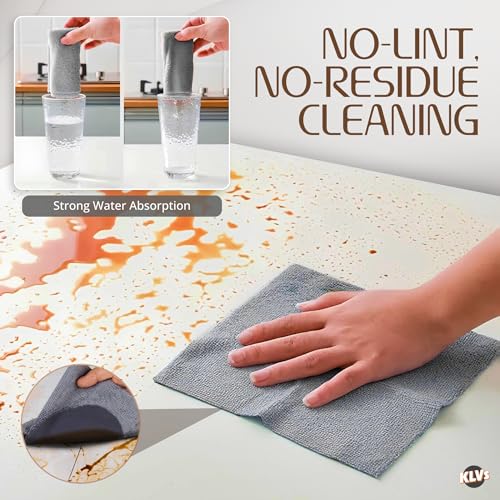 KLVS Reusable Microfiber Cleaning Cloth Roll (50 Pcs), Washable Absorbent Towel Roll for Kitchen, Oil, Dust & Stains, Multipurpose Cleaning Wipes for Household & Daily Cleaning (Pack of 1 Roll) - Image 4