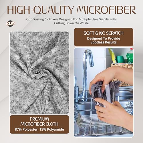 KLVS Reusable Microfiber Cleaning Cloth Roll (50 Pcs), Washable Absorbent Towel Roll for Kitchen, Oil, Dust & Stains, Multipurpose Cleaning Wipes for Household & Daily Cleaning (Pack of 1 Roll) - Image 3