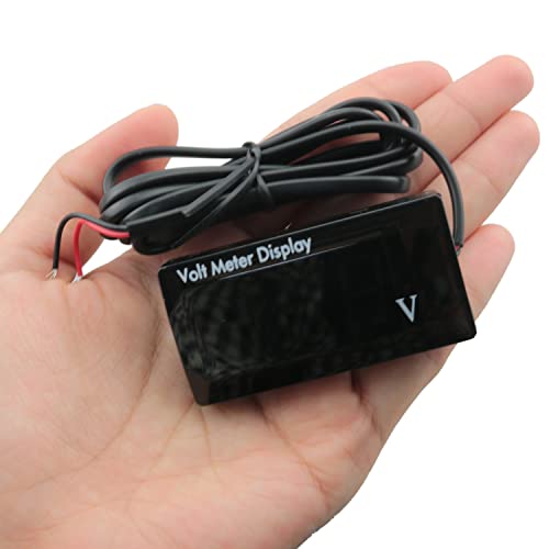 MEETOOT Waterproof LED Voltmeter - Red 12V Car Voltmeter with Digital Display for Car & Motorcycle - Image 2