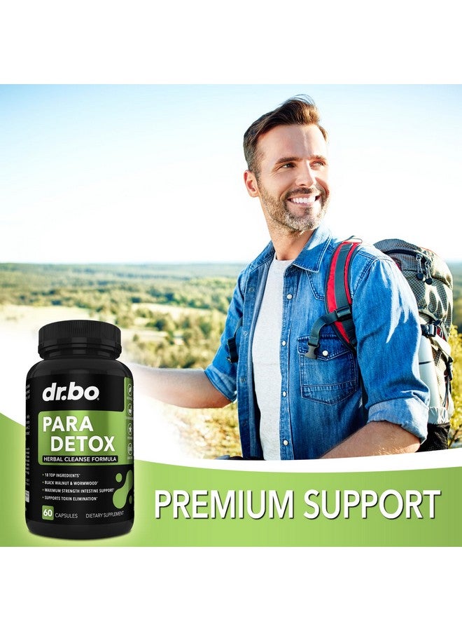 dr.bo DR. BO para Cleanse Human Detox Guard - Intestinal Pills Support for Humans - Pro Gut Health Intestine Supplement Stomach for Adults - Herbal Wormwood Black Walnut Complex & Cloves - 60 Capsules - Image 5