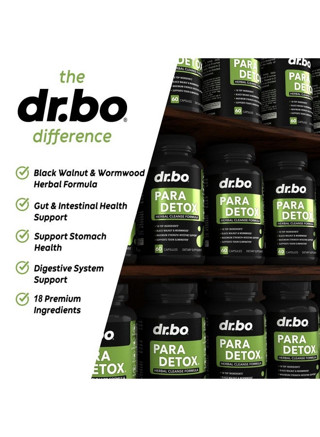 dr.bo DR. BO para Cleanse Human Detox Guard - Intestinal Pills Support for Humans - Pro Gut Health Intestine Supplement Stomach for Adults - Herbal Wormwood Black Walnut Complex & Cloves - 60 Capsules - Image 4