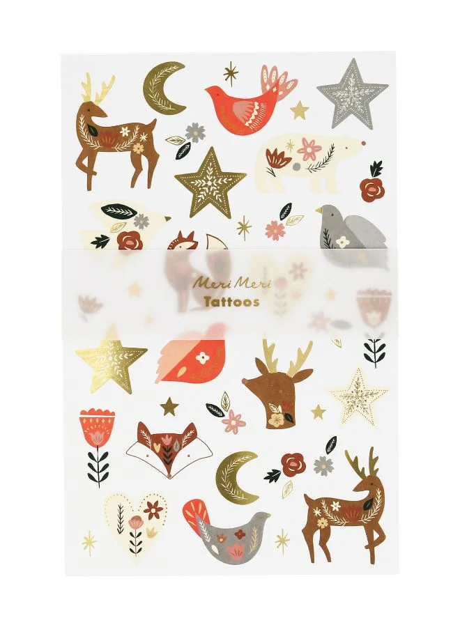 Meri Meri Folk Woodland Tattoo Sheet