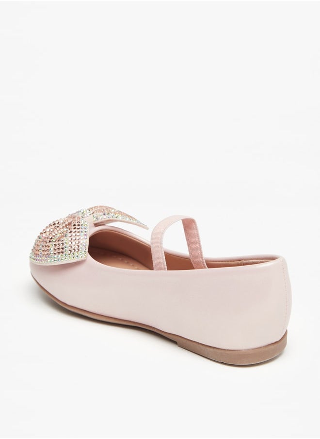 Flora Bella By Shoexpress - Girl's Bow Embellished Ballerina With Elasticated Strap Ramadan Collection - Image 1
