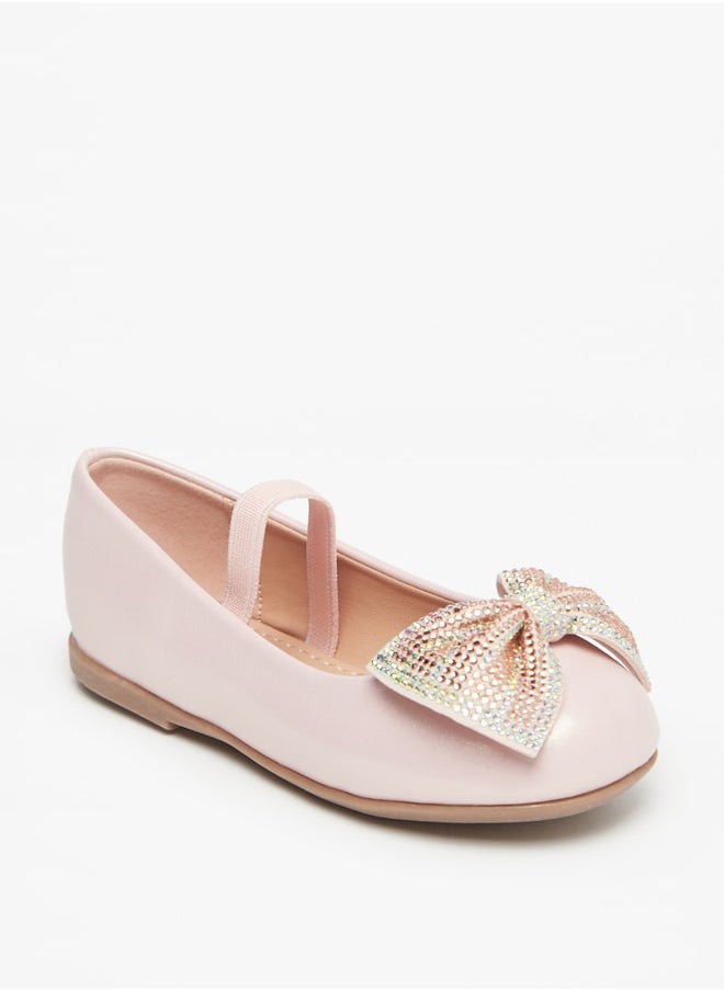 Flora Bella By Shoexpress - Girl's Bow Embellished Ballerina With Elasticated Strap Ramadan Collection - Image 1